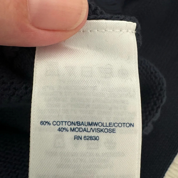 Lands End Girls Navy Ribbed Fisherman Knit Classic Sweater NWT Size M 10/12 - Picture 5 of 8